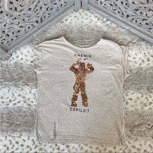 Disney GAP Kids Star Wars Chewie Is My Copilot shirt girls large Disneyland